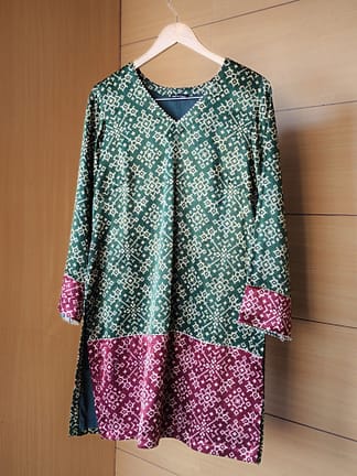 Mashru Kurta With Pleated Dhoti Set